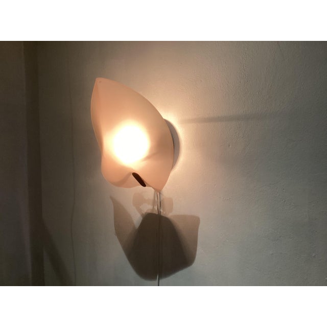 Mid-Century Modern Pink Shell Glass Wall Light, Italy, 1980s For Sale - Image 3 of 7