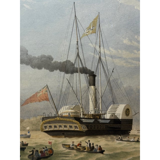Victorian Hmy Victoria & Albert Off Osborne House Royal Steam Yacht in the Solent, 19th-Century Painting in the Manner of Nicholas Condy For Sale - Image 3 of 18