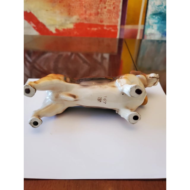 1910s Antique Porcelain Dachshund Dog Sculpture Signed For Sale - Image 5 of 5