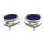 Pair of Late 19th Century Sterling Silver Salt Cellars With Cobalt Liners For Sale