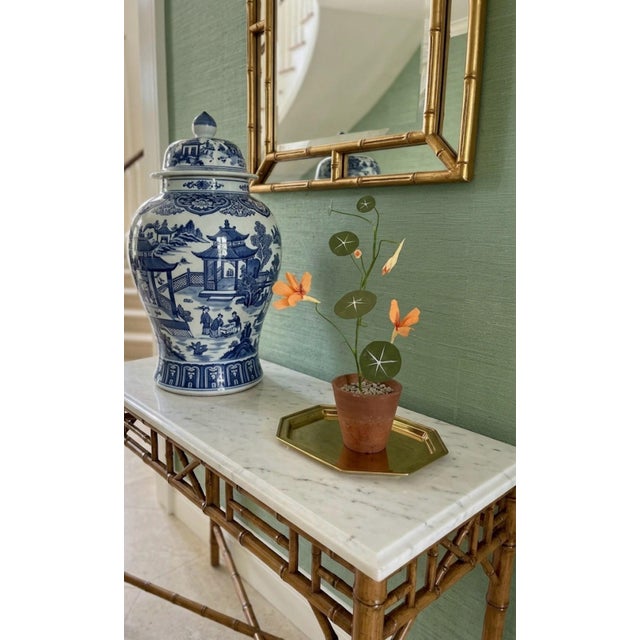 Charming Vintage Italian Hand-Crafted Metal and Crepe Paper Nasturtium Topiary in Terracotta Pot For Sale - Image 12 of 12