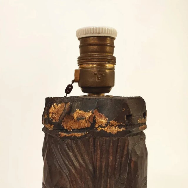 1950s Spanish Wooden Table Lamp, 1950s For Sale - Image 5 of 11