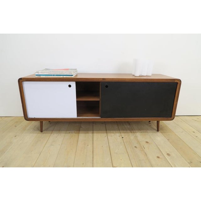 Black and White Teak Sideboard, 1960s For Sale - Image 3 of 9