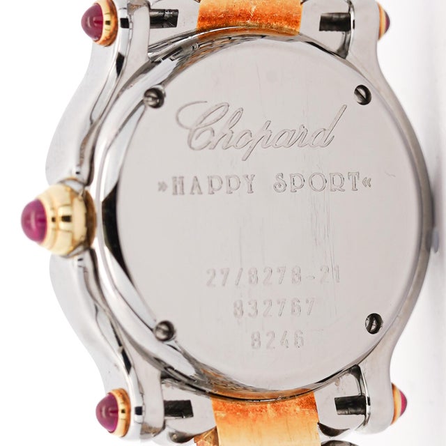 Chopard Happy Sport 8246 Two-Tone Floating Diamond and Ruby 1990 Vintage Watch For Sale - Image 11 of 11