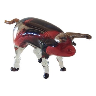 Glass Paste Bull Sculpture by Florea Silviu For Sale