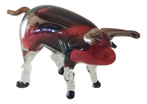 Glass Paste Bull Sculpture by Florea Silviu