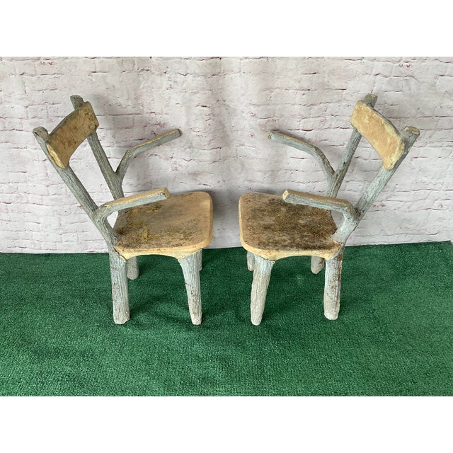 Set of Four Faux Bois Garden Chairs For Sale - Image 11 of 14