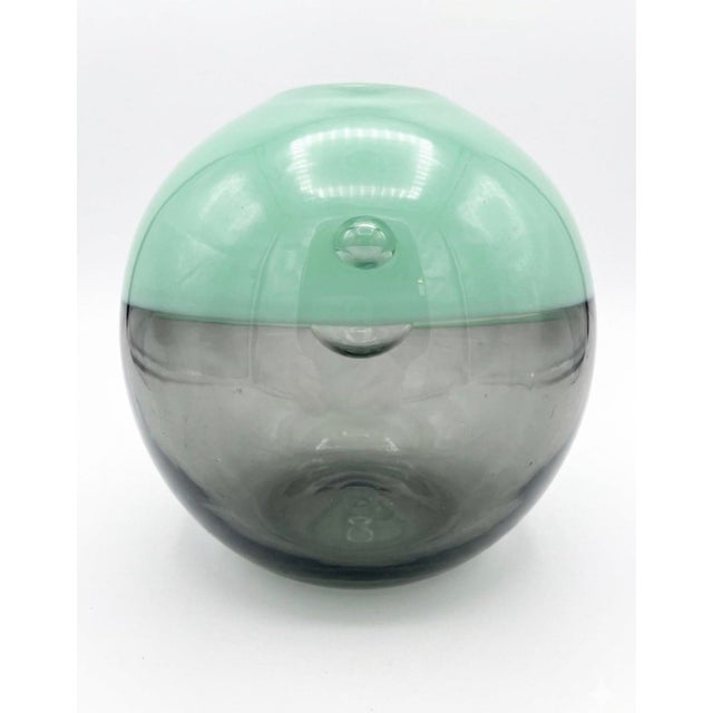 Mid-Century Modern West Elm Mid-Century Modern Italian Style Incalmo Blown Art Glass Vase - Teal, Blue & Green, 12 Retired For Sale - Image 3 of 8