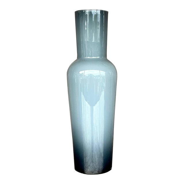 Vintage Contemporary Art Glass Ombre Tall Vase For Sale