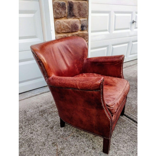Academic Charm & Unmatched Craftsmanship With the Iconic Professor's Leather Chair From Restoration Hardware. For Sale In Raleigh - Image 6 of 12