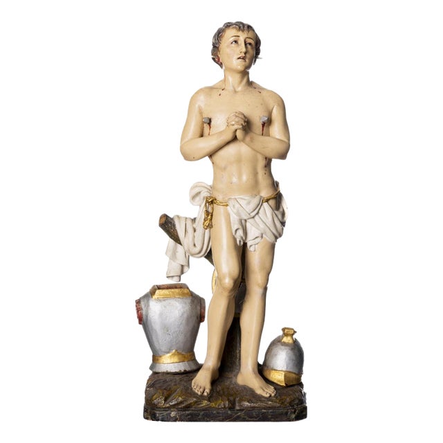 Religious Artist, Saint Manuel, 18th Century, Wood Sculpture For Sale