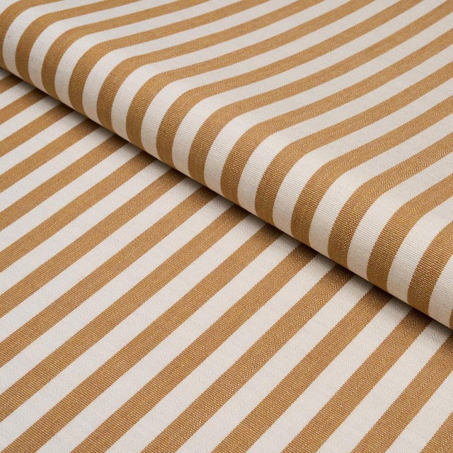 SAMPLE - Schumacher Hanson Indoor/Outdoor Stripe Narrow Fabric In Marigold For Sale