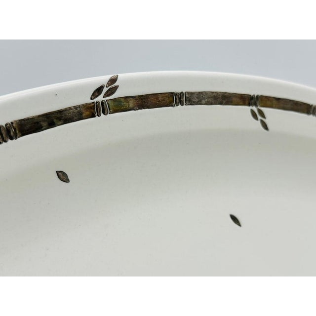 1980s Modern Emilia Castillo Taxco Silver Bamboo Porcelain Oval Platter For Sale - Image 14 of 18