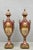 French Vintage Palace Size French Sevres Style Red Porcelain Revolving Covered Urn Pair For Sale - Image 3 of 18