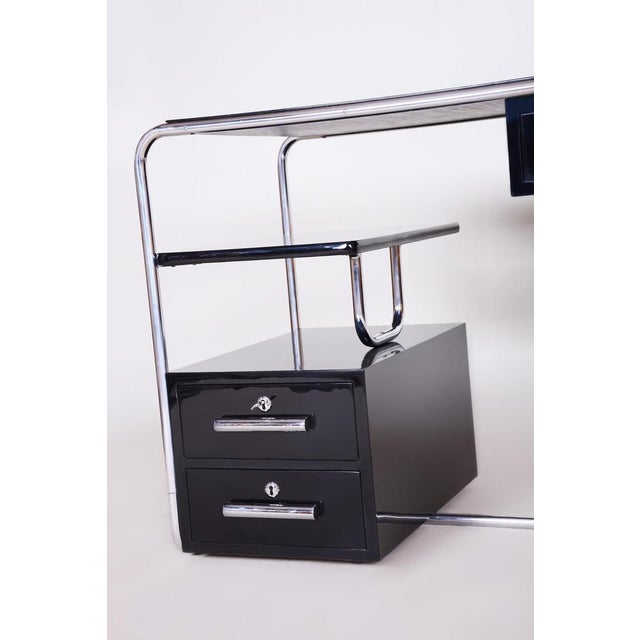 Metal Bauhaus Black Writing Desk, Germany, 1930s For Sale - Image 7 of 14