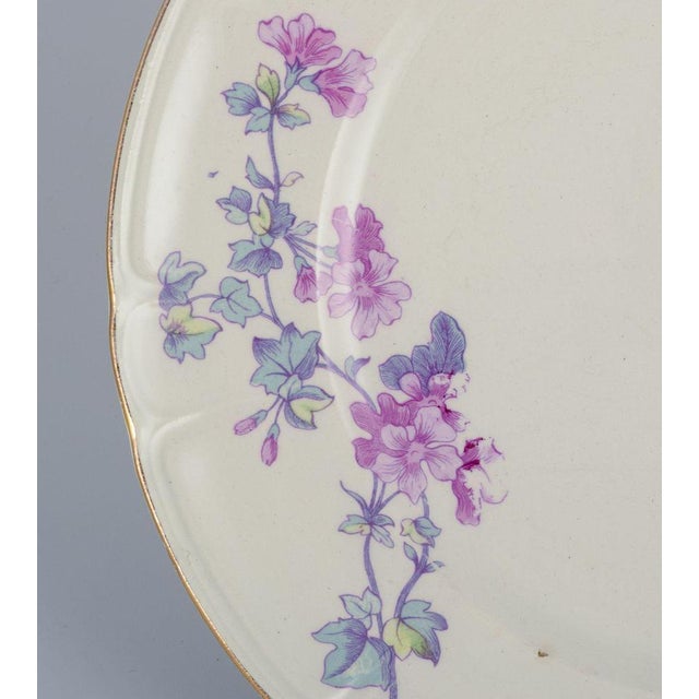 Geranium Dinner Plates, Gustavsberg, Sweden, 1918, Set of 6 For Sale - Image 3 of 7