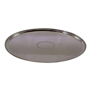 1997 C.J. Vander Sterling Oval Tray With an Applied Bead Border & Cartouche at Center