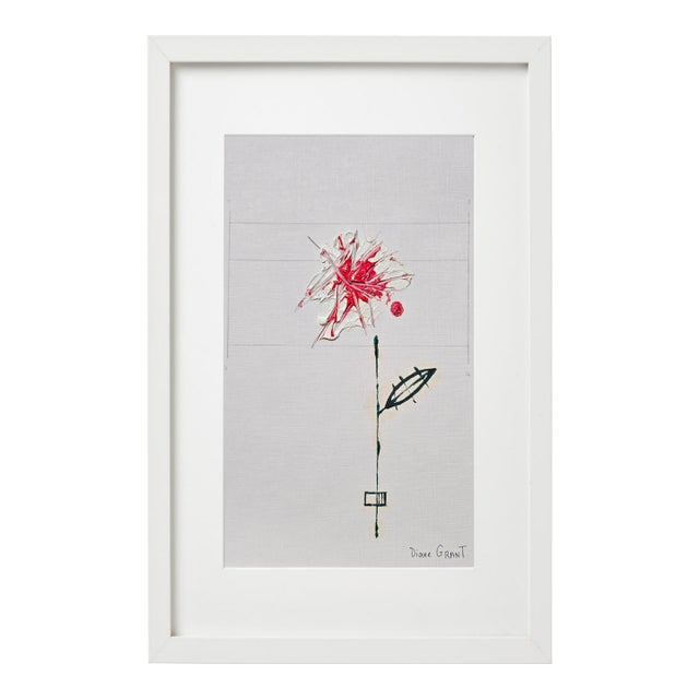 Framed Organic Modern Minimalist Flower Study | Botanical Painting | Herbarium Wall Art For Sale