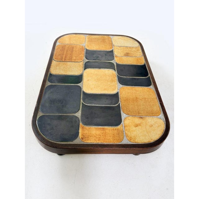 Beige Vintage French Shogun Coffee Table by Roger Capron, 1970 For Sale - Image 8 of 13