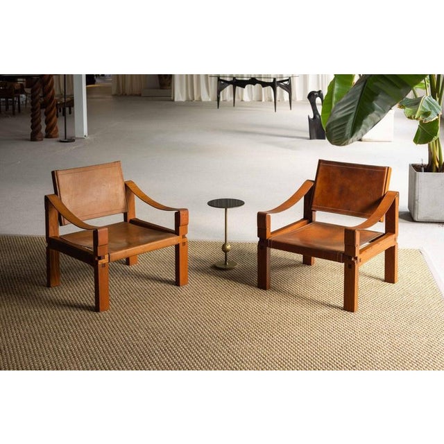 This stunning pair of s10 lounge chairs, designed by pierre chapo and crafted in his own atelier in france in 1964,...