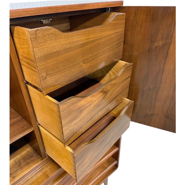 Wood Mid-Century Modern Young Manufacturing Walnut High Chest For Sale - Image 7 of 8