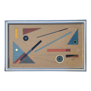1950s Loló Soldevilla Signed Mixed Media on Paper, Framed
