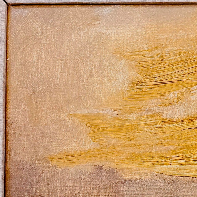 Abstract 1980's Abstract Impressionist Desert Landscape - After Sunset by Robert Baranet - Rare Carl Laughlin Frame For Sale - Image 3 of 13
