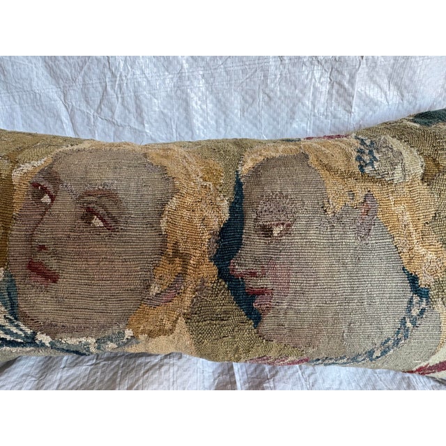 17th Century Flemish Brussels Tapestry Pillow With Classical Figures For Sale - Image 4 of 6