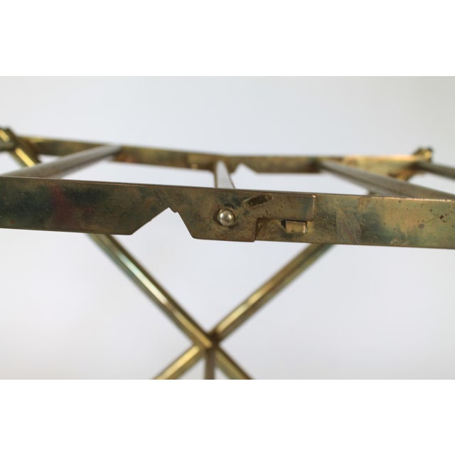Brass Vintage Brass Folding Luggage Rack For Sale - Image 8 of 9