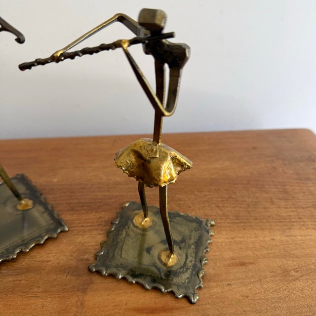 Late 20th Century Pair of Metal Brutalist Instrumentalists For Sale - Image 4 of 6