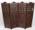 Mediterranean Four-Panel Finely Carved Teak Room Divider Screen For Sale - Image 3 of 12