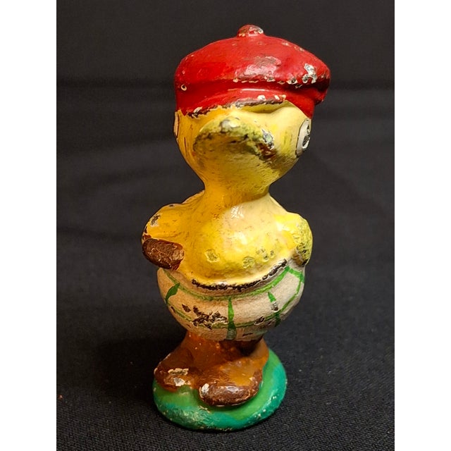 Antique Hubley Cast Iron Golfer Duck Paperweight Duffer Figurine Original Paint For Sale In Boston - Image 6 of 11