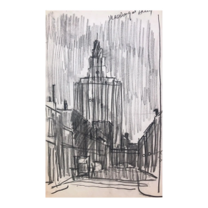 1930s Norman Kent MacDougal Alley New York Drawing