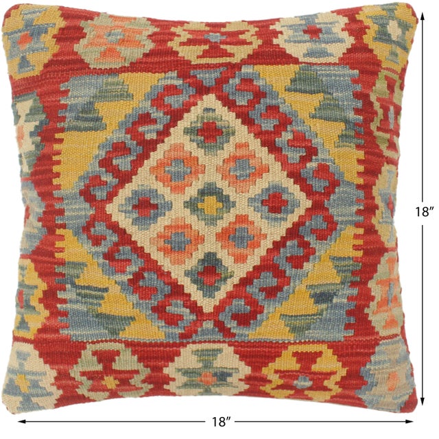 Textile Shabby Chic Turkish Rees Hand Woven Kilim Pillow For Sale - Image 7 of 8