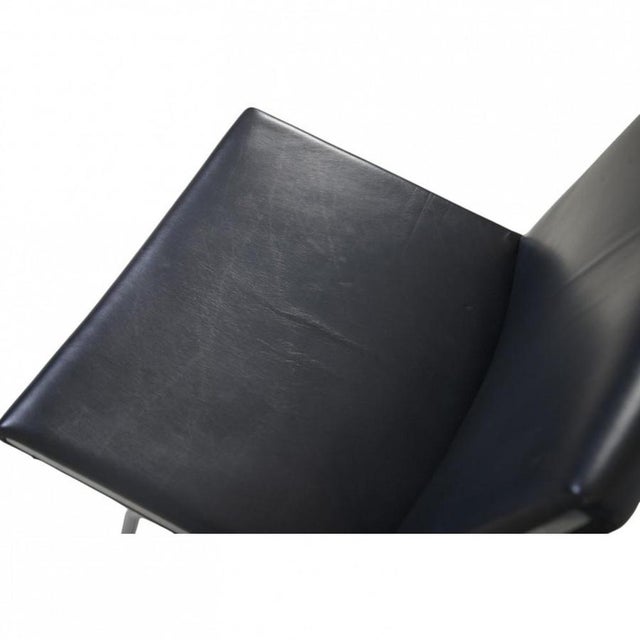 AP40 Chair in Black Leather by Hans Wegner, 1990s For Sale - Image 6 of 12