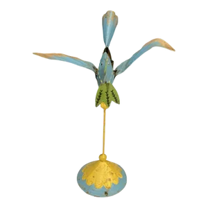Mid 20th Century Rustic Tin Hand Painted Bird Decor