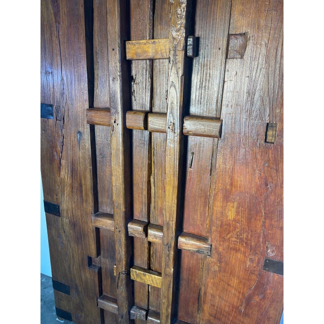 Reproduction Chinese Wood with Iron Doors with Food Dog Knockers - a Pair For Sale - Image 9 of 13
