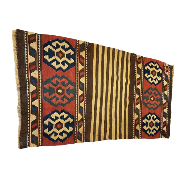Antique and Rare Tribal Caucasian Kuba Kilim 5'92" by 3'08" For Sale In New York - Image 6 of 7