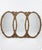 Hollywood Regency Vintage Oval Ornate Triple Hollywood Regency Triptych Glamour Wall Mirror For Sale - Image 3 of 10