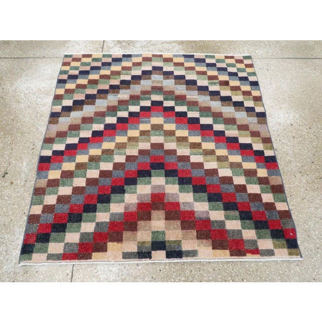 Galerie Shabab Collection Mid-20th Century Turkish Anatolian Square Rug For Sale - Image 4 of 9