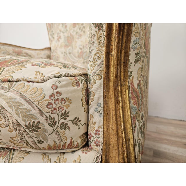 20th Century Italian Baroque Style Bergère Armchairs in Carved and Gilded Wood, Set of 2 For Sale - Image 17 of 18