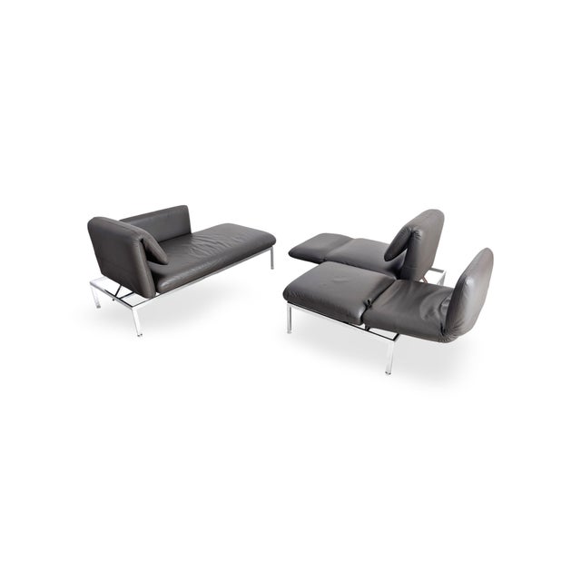 Gray Roro Corner Couch in Leather Grey from Brühl, Set of 2 For Sale - Image 8 of 13