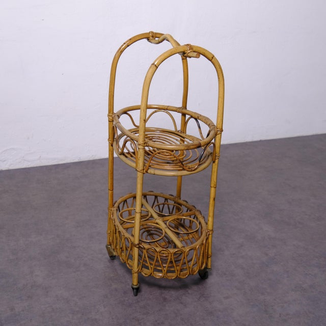 Vintage Bamboo Liquor Trolley, 1950s For Sale - Image 12 of 13