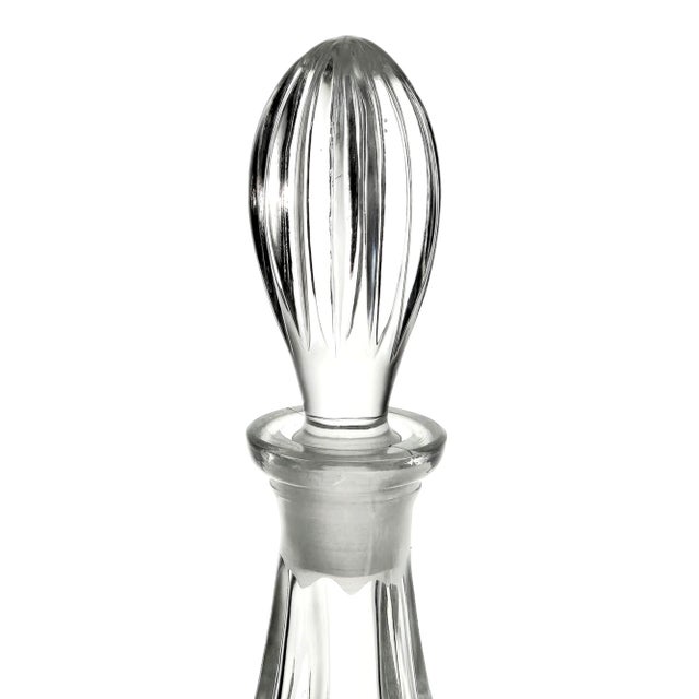 Cane Molded Clear Glass Crystal Decanter Poland For Sale In San Francisco - Image 6 of 10