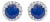 10K White Gold Blue Sapphire and 1/6 Cttw Diamond Halo Stud Earring For Sale