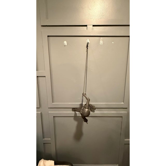 Climbing Man Big 10 Inches Tall Black Wall Art Position 1 Black For Sale - Image 4 of 6