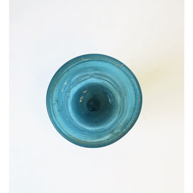 Blue Art Glass Urn Vase Chairish