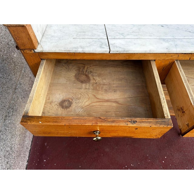 Louis Philippe Cherrywood Dressing Table with Marble Top and Swiveling Mirror, France, 19th Century For Sale - Image 13 of 18