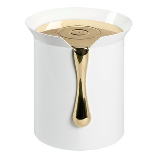 Melt Side Table in Lacquered Steel and Polished Brass by Christophe Perichon For Sale