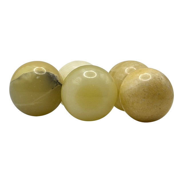 Set of Six Polished Onyx Stone Spheres – 2” Decorative Objects For Sale